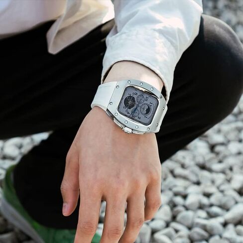 Luxury Watchband Fluorine Band for Apple Watch Ultra 44mm/45mm, Without watch buckle(Color :white, Size : 44mm/45mm for Ultra) in Kuwait