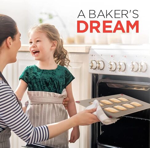 Elbee Home Set of 8 Durable Non-Stick Carbon Steel Baking Bricks for Easy Storage in Saudi Arabia