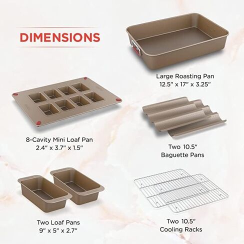 Elbee Home Set of 8 Durable Non-Stick Carbon Steel Baking Bricks for Easy Storage in Saudi Arabia