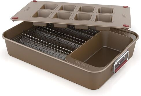 Elbee Home Set of 8 Durable Non-Stick Carbon Steel Baking Bricks for Easy Storage in Saudi Arabia