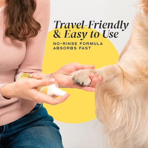 Dog Paw Cleaner - 5.1 Fl Oz of Alcohol Free Rosewater Scented Paw Sanitizer Spritz - Made with Rosewater, Aloe, Copaiba Oil, and Lemongrass Oil to Nourish and Clean Paws - Made in The USA in Kuwait
