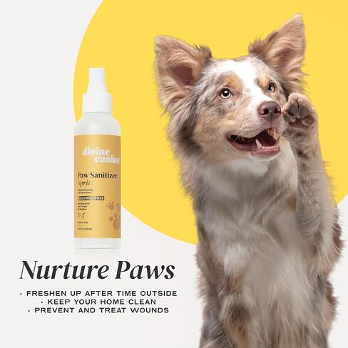Dog Paw Cleaner - 5.1 Fl Oz of Alcohol Free Rosewater Scented Paw Sanitizer Spritz - Made with Rosewater, Aloe, Copaiba Oil, and Lemongrass Oil to Nourish and Clean Paws - Made in The USA in Kuwait