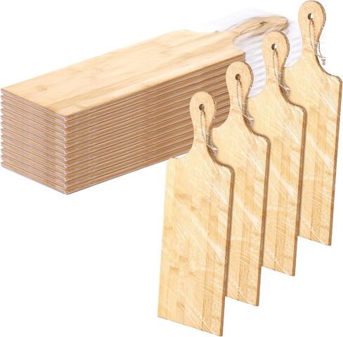 12 Packs Cutting Board Set Plain Chopping Board with Handles Large Serving Board Wooden Kitchen Cutting Board Bulk for Vegetables Meat Pizza Cheese Fruit Bread (15 x 7 Inch, Acacia Wood) in Saudi Arabia