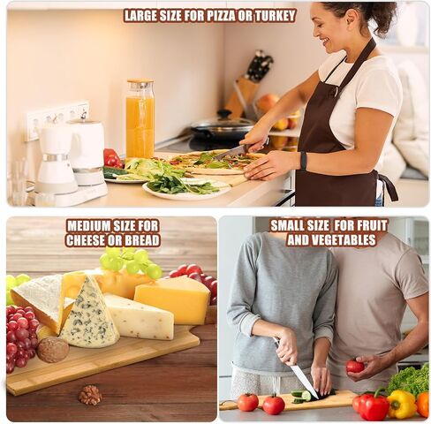 12 Packs Cutting Board Set Plain Chopping Board with Handles Large Serving Board Wooden Kitchen Cutting Board Bulk for Vegetables Meat Pizza Cheese Fruit Bread (15 x 7 Inch, Acacia Wood) in Saudi Arabia