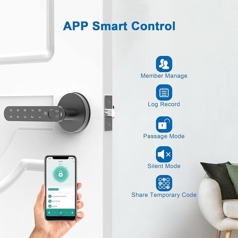 قفل باب ببصمة الإصبع، قفل باب دخول بدون مفتاح مع التحكم في التطبيق، قفل باب بيومتري، قفل باب بلوحة مفاتيح مع مقبض، أقفال باب ذكية لمقبض الباب لغرف النوم والمكتب المنزلي in Saudi Arabia