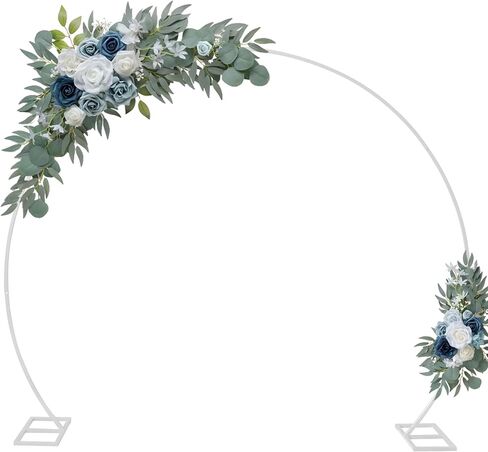 8FT Round Wedding Balloon Metal Arch Bracket，Circle Backdrop Stand Frame Floral Frame，Bridal Shower Anniversary Booth Background Decoration (White) in Kuwait