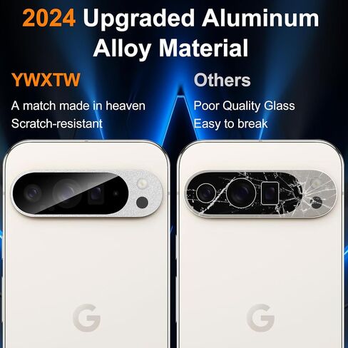 YWXTW for Google Pixel 9 Pro XL Camera Lens Protector [Not for Pixel 9 Pro], Ultra Thin Metal Tempered Glass Camera Cover Screen Protector for Pixel 9 Pro XL 2024 Accessories Case Friendly (Black) in Saudi Arabia
