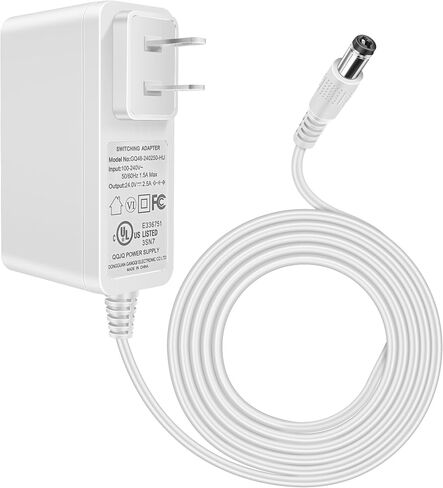 24V 2.5A LED Power Supply Adapter - 60W Max, UL Certified, Perfect for 24V Projects: COB LED Strips, LED Pixel, CCTV Camera & Computer Projects - Safety Overload & Thermal Protection in Saudi Arabia