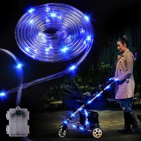 9.8FT Stroller Lights - Durable Baby Stroller Lights for Walking at Night, Make The Stroller Visible, with Cable Ties, LED Lights for Stroller Accessories Bikes, Multicolor in Kuwait