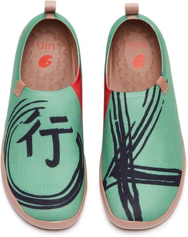 UIN Women's Walking Travel Shoes Slip On Canvas Casual Loafers Lightweight Comfort Fashion Sneaker China Art in Kuwait