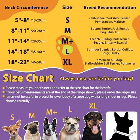 Crazy Felix Soft Donut Cone for Dogs to Stop Licking, Chihuahua Pomeranian Recovery Collar After Surgery Inflatable Cone Alternative for Small Medium Large Dogs, Elizabethan Collar with Boxer Pattern in Saudi Arabia