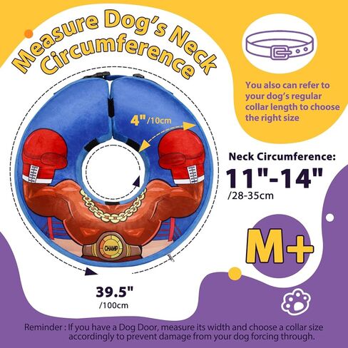 طوق مخروطي للكلاب قابل للنفخ من Crazy Felix، بديل مخروطي للكلب على شكل دونات بعد الجراحة، مخروط ناعم للكلاب لوقف لعق الكلاب الصغيرة والمتوسطة الكبيرة، طوق إليزابيث للكلاب بنمط الملاكم (أزرق، L) in Kuwait