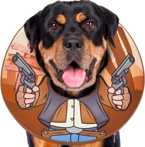 طوق مخروطي للكلاب من باركليس، بديل مخروطي للكلاب قابل للنفخ لوقف اللعق، مخاريط ناعمة للكلاب الصغيرة والمتوسطة الكبيرة، طوق على شكل كعكة دونات قابل للتعديل للتعافي الوقائي بعد الجراحة، لا يحجب الرؤية in Kuwait