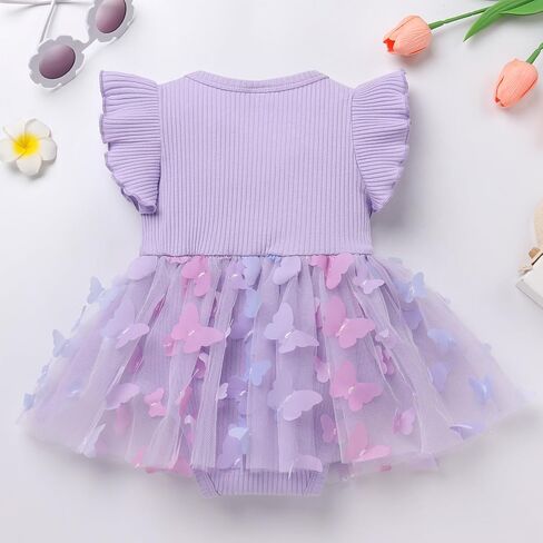 IBTOM CASTLE Newborn Infant Girl Romper Dress 1st Birthday Outfit Cake Smash Princess Party Dress with Headband in Saudi Arabia