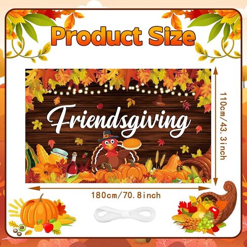 Happy Friendsgiving Banner Thanksgiving Party Decorations Autumn Maple Leaves Pumpkin Wood Wall Background for Fall Thanksgiving Friends Party Wall Decor in Saudi Arabia