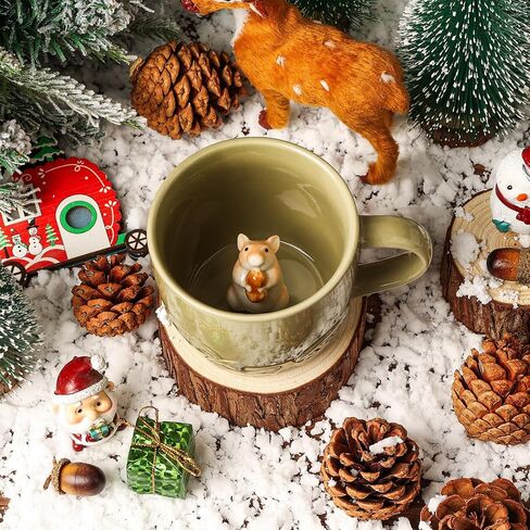 Shark Ceramic Mug Hidden 3D Animal Inside Cup,12 OZ Handmade Cute Figurine Mugs,Christmas and Birthday Gift for Boys Girls or Kids(Shark) in Saudi Arabia