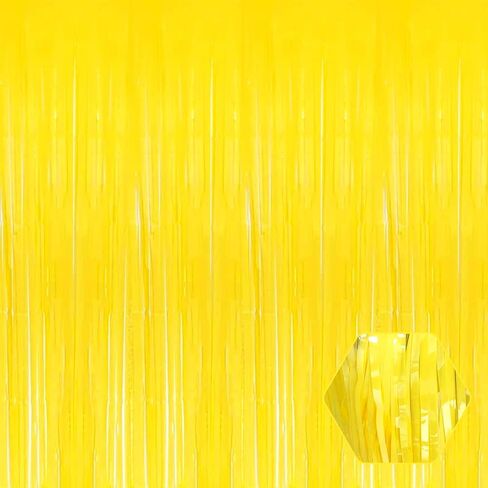 6 Pack Orange Foil Fringe Curtain Backdrop, 3.28Ft x 8.2Ft Metallic Tinsel Foil Fringe Streamer Curtains for Photo Booth, Valentine's Day, Christmas Day, New Year, Wedding Party Decorations in Kuwait