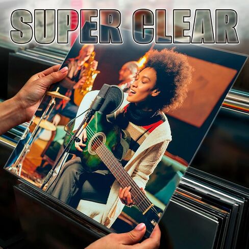 Record Sleeves for Album Covers (50 Pack, 12.75" x 12.75", 3 mil Thick), Clear Plastic Outer Sleeves to Protect 12" LP Vinyl Record Albums, Archival Quality for Media Collection Protection in Kuwait