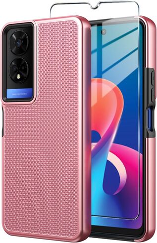 for TCL 50 XE 5G Phone Case TCL 50 XE Nxtpaper 5G Case with Tempered Glass Screen Protector,Dual Layer Heavy Duty Shockproof Protection Phone Case Cover for 50 XE 5G (Black) in Kuwait