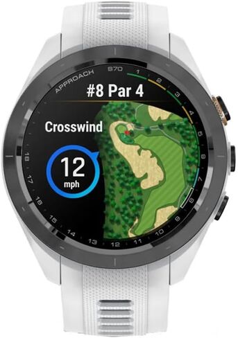 ساعة جولف Garmin 010-02746-00 Approach S70 مقاس 42 مم GPS بريميوم، حزام أبيض | نموذج الشريك الرسمي للولايات المتحدة الأمريكية | حزمة مع واقي شاشة Deco Essentials 2-Pack، وأداة جولف 7 في 1، وأغطية رأس حديدية in Saudi Arabia