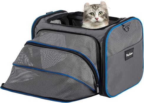 Soft Sided Cat Carrier for Small Medium Cats and Puppy up to 15lbs,Airline Approved Cat Carrier,Expandable Cat Travel Bag in Saudi Arabia