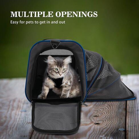 Soft Sided Cat Carrier for Small Medium Cats and Puppy up to 15lbs,Airline Approved Cat Carrier,Expandable Cat Travel Bag in Saudi Arabia
