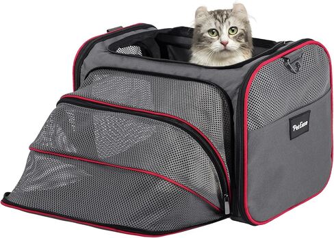 Soft Sided Cat Carrier for Small Medium Cats and Puppy up to 15lbs,Airline Approved Cat Carrier,Expandable Cat Travel Bag in Saudi Arabia