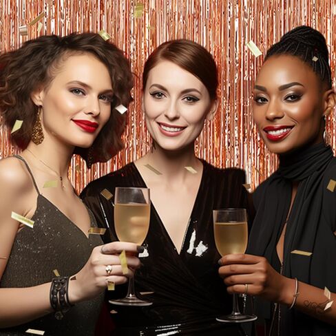 3 Pack Foil Fringe Backdrop - Pastel Blue Shiny Tinsel Curtains for Party Decoration/Photo Booth Props - 3.3x8.2 FT Metallic Foil Backdrop for Birthday, Wedding, Graduation, Christmas. in Kuwait