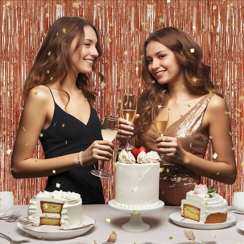 3 Pack Foil Fringe Backdrop - Pastel Blue Shiny Tinsel Curtains for Party Decoration/Photo Booth Props - 3.3x8.2 FT Metallic Foil Backdrop for Birthday, Wedding, Graduation, Christmas. in Kuwait