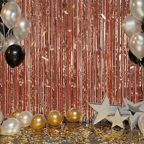 3 Pack Foil Fringe Backdrop - Pastel Blue Shiny Tinsel Curtains for Party Decoration/Photo Booth Props - 3.3x8.2 FT Metallic Foil Backdrop for Birthday, Wedding, Graduation, Christmas. in Kuwait
