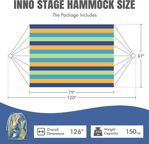 Handwoven Mayan Hammock - Portable Family Hammock with Carry Bag Matrimonial Size Multi-Color Handmade Hammock for Travel Camping Backyard, Porch, Outdoor or Indoor Use in Kuwait