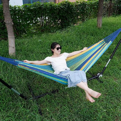 Handwoven Mayan Hammock - Portable Family Hammock with Carry Bag Matrimonial Size Multi-Color Handmade Hammock for Travel Camping Backyard, Porch, Outdoor or Indoor Use in Kuwait