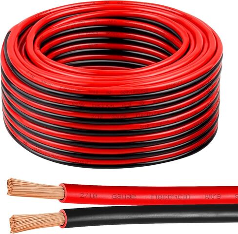 10AWG-10FT Red/Black Pure Copper Stranded Electrical Wiring for Speaker, Automotive, Trailer, Stereo and Home Theater Applications in Kuwait