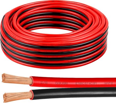 10AWG-10FT Red/Black Pure Copper Stranded Electrical Wiring for Speaker, Automotive, Trailer, Stereo and Home Theater Applications in Kuwait