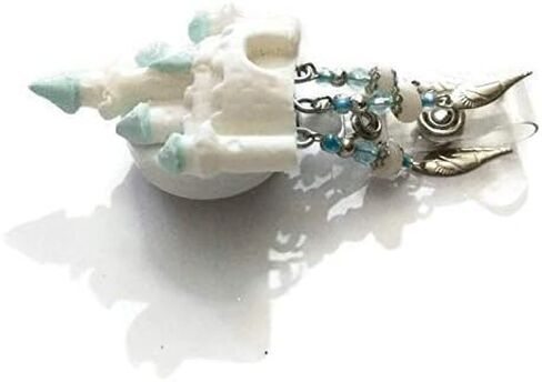 Fairy tale castle badge holder and retractable reel with glass and metal beads in Saudi Arabia