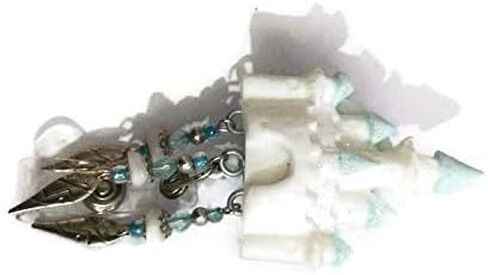Fairy tale castle badge holder and retractable reel with glass and metal beads in Saudi Arabia