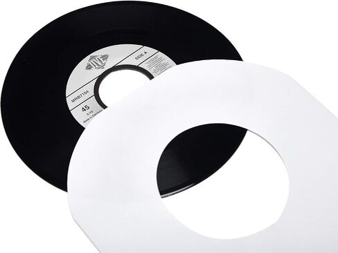 Big Fudge Vinyl Record Sleeves Inner - Vinyl Sleeves - Clear 3-Layer Album Covers with Anti-Static Rice Paper - Acid Free Protective Outer Cover for 7" Records - White, 50 Pack in Kuwait