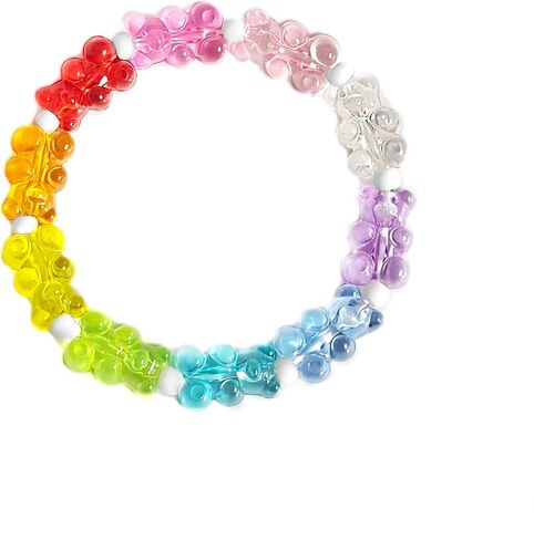 Colourful Cute Gummy Bear Bracelet Colorful Resin Bear Jewellery for Women (bracelet) in Saudi Arabia