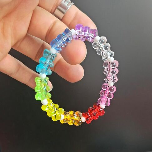 Colourful Cute Gummy Bear Bracelet Colorful Resin Bear Jewellery for Women (bracelet) in Saudi Arabia