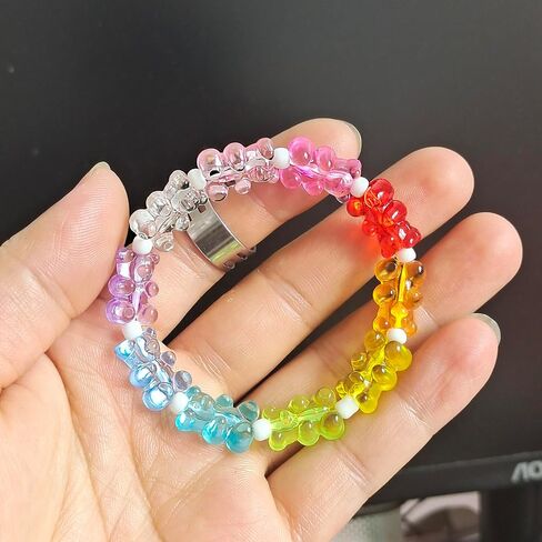 Colourful Cute Gummy Bear Bracelet Colorful Resin Bear Jewellery for Women (bracelet) in Saudi Arabia