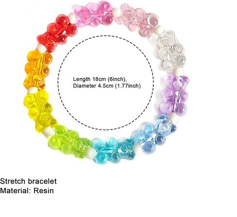 Colourful Cute Gummy Bear Bracelet Colorful Resin Bear Jewellery for Women (bracelet) in Saudi Arabia