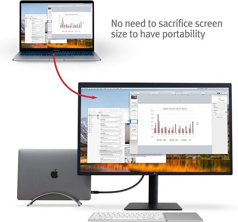 Twelve South BookArc for MacBook | Space-Saving Vertical Desktop Stand for Apple notebooks (Space Grey)*Not Compatible with M1, See Insert Option to Update/Upgrade* in Kuwait