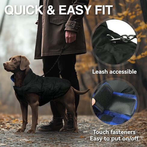 VIVAGLORY SoftJoy Dog Winter Coat Dog Coat British Style Plaid Jacket Dog Vest Apparel & Accessories for Cold Weather Winter Snow Outdoor Reversible Warm Cozy Heavy Duty XXS Green in Saudi Arabia