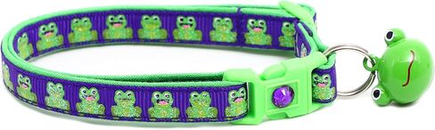 Frog Cat Collar - Safety - Breakaway - Pugs2Persians (Large(10lbs & Up), Blue 2) in Kuwait
