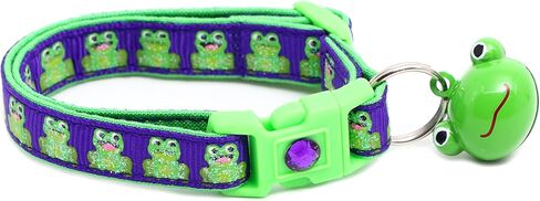 Frog Cat Collar - Safety - Breakaway - Pugs2Persians (Large(10lbs & Up), Blue 2) in Kuwait