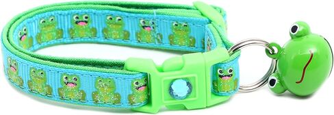 Frog Cat Collar - Safety - Breakaway - Pugs2Persians (Large(10lbs & Up), Blue 2) in Kuwait