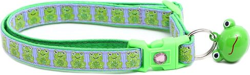 Frog Cat Collar - Safety - Breakaway - Pugs2Persians (Large(10lbs & Up), Blue 2) in Kuwait