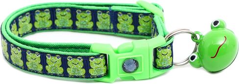 Frog Cat Collar - Safety - Breakaway - Pugs2Persians (Large(10lbs & Up), Blue 2) in Kuwait