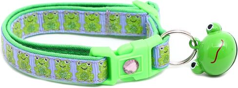 Frog Cat Collar - Safety - Breakaway - Pugs2Persians (Large(10lbs & Up), Blue 2) in Kuwait