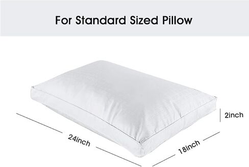 STONECREST Gusseted Pillow Protector - 1 PC, Zipper Premium Gusset Pillow Encasement Covers(300tc Sateen-Gusset, Queen) in Kuwait